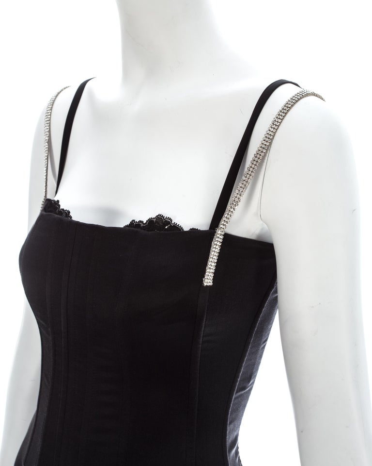black corset evening dress