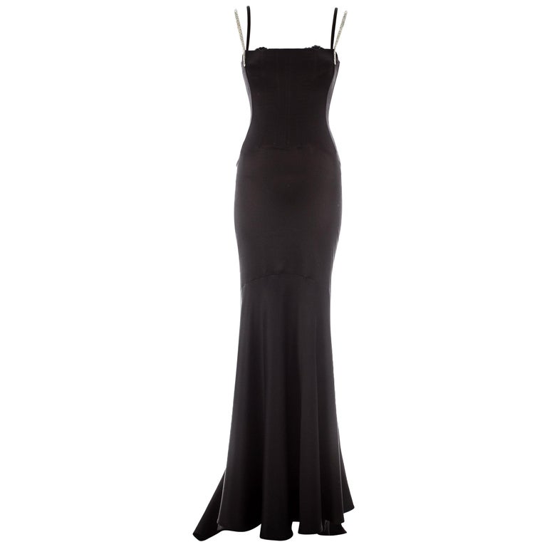 black corset evening dress