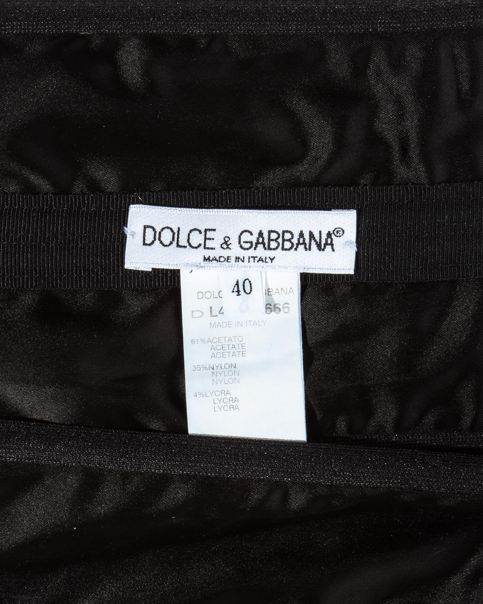 Black Dolce & Gabbana black satin lycra convertible zipper corset, ss 1999