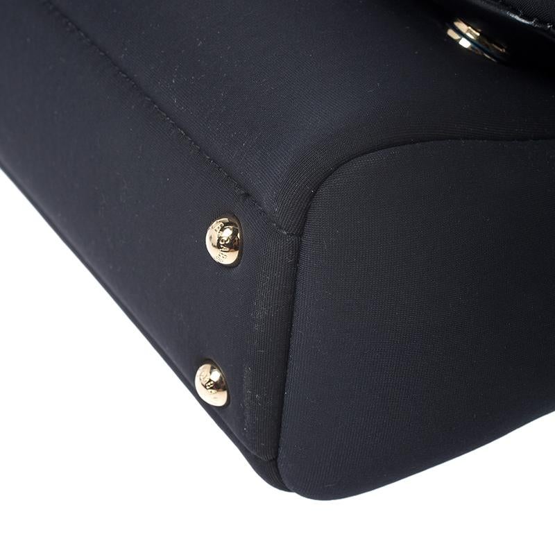 Dolce & Gabbana Black Satin Neoprene Heart Small Miss Sicily Top Handle Bag 2