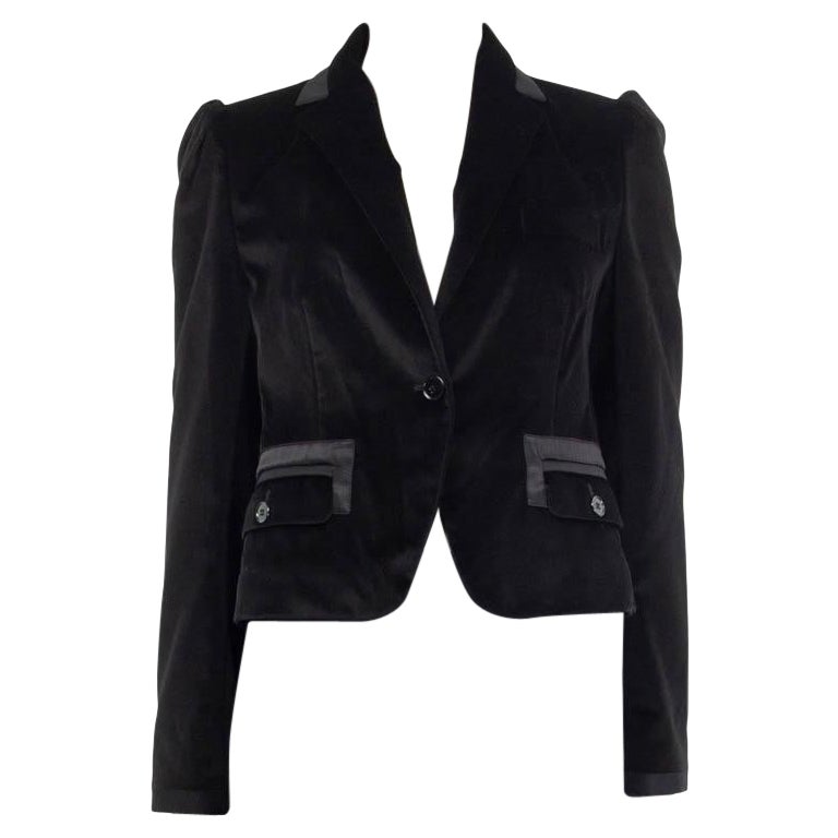 DOLCE & GABBANA noir SATIN TRIM VELVET TUXEDO Jacket 42 M