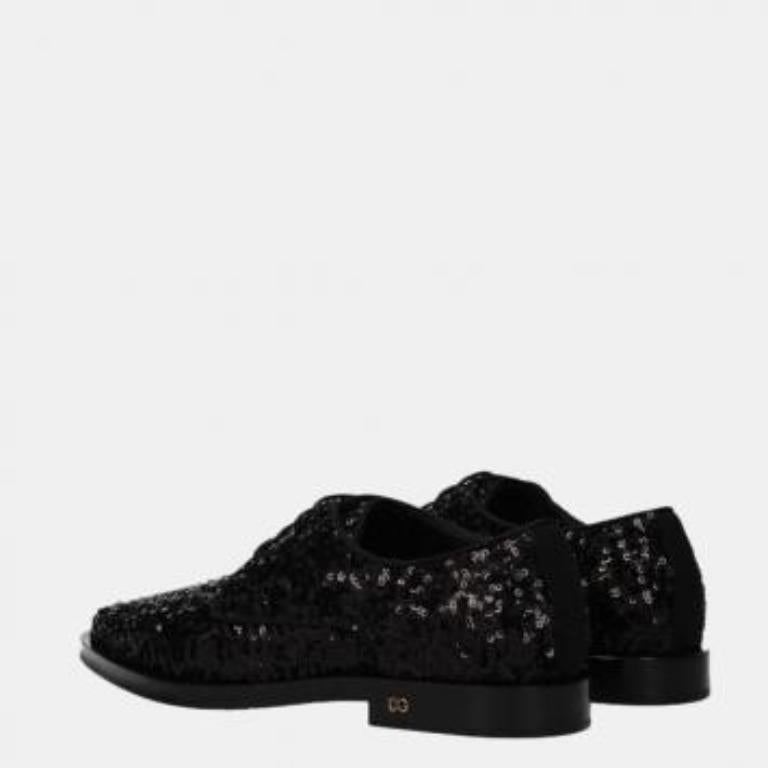 Donna Dolce & Gabbana - Scarpe Derby con paillettes nere - US 7 EU 37.5
