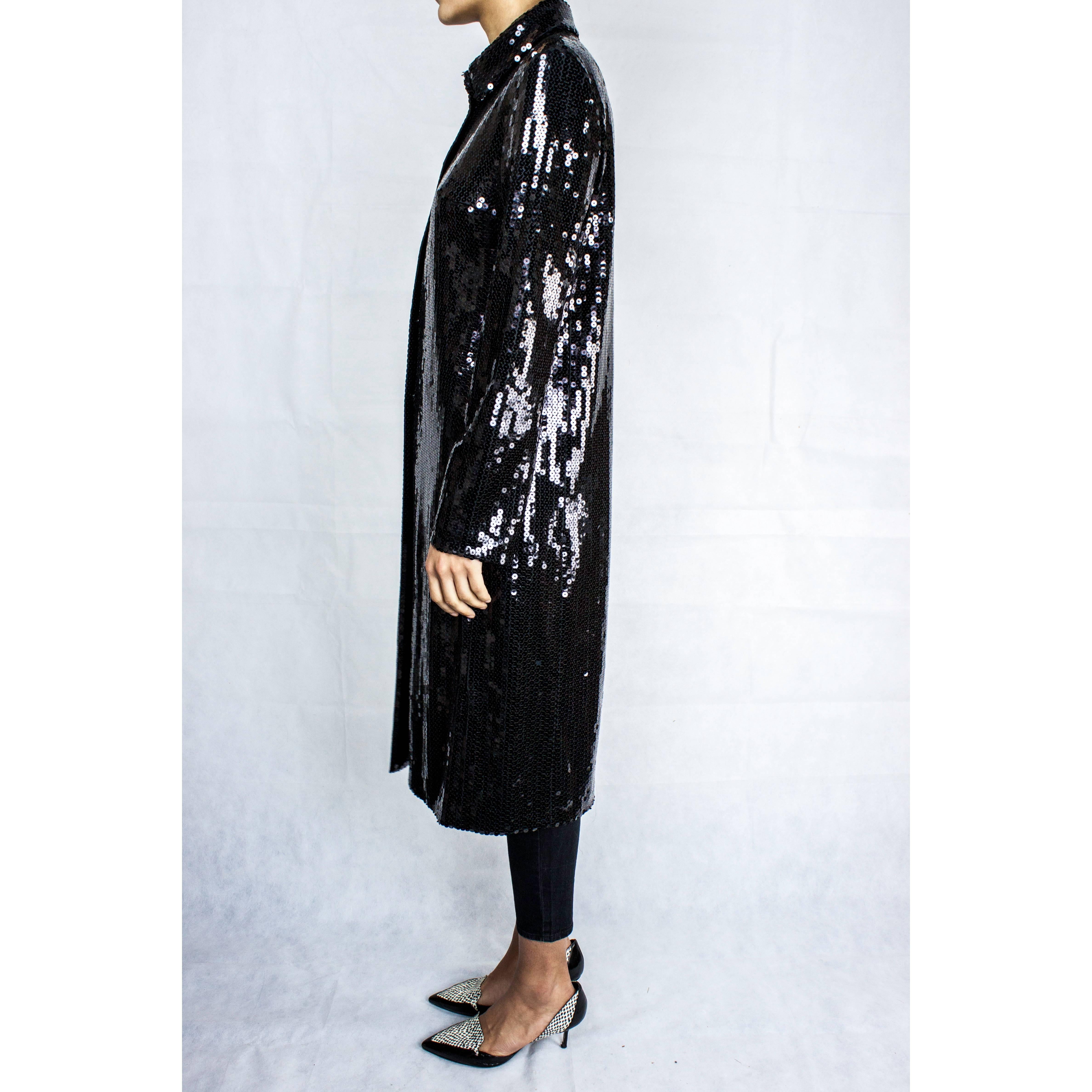 Black Dolce & Gabbana black sequin evening coat, Fall/winter 2012-2013 For Sale