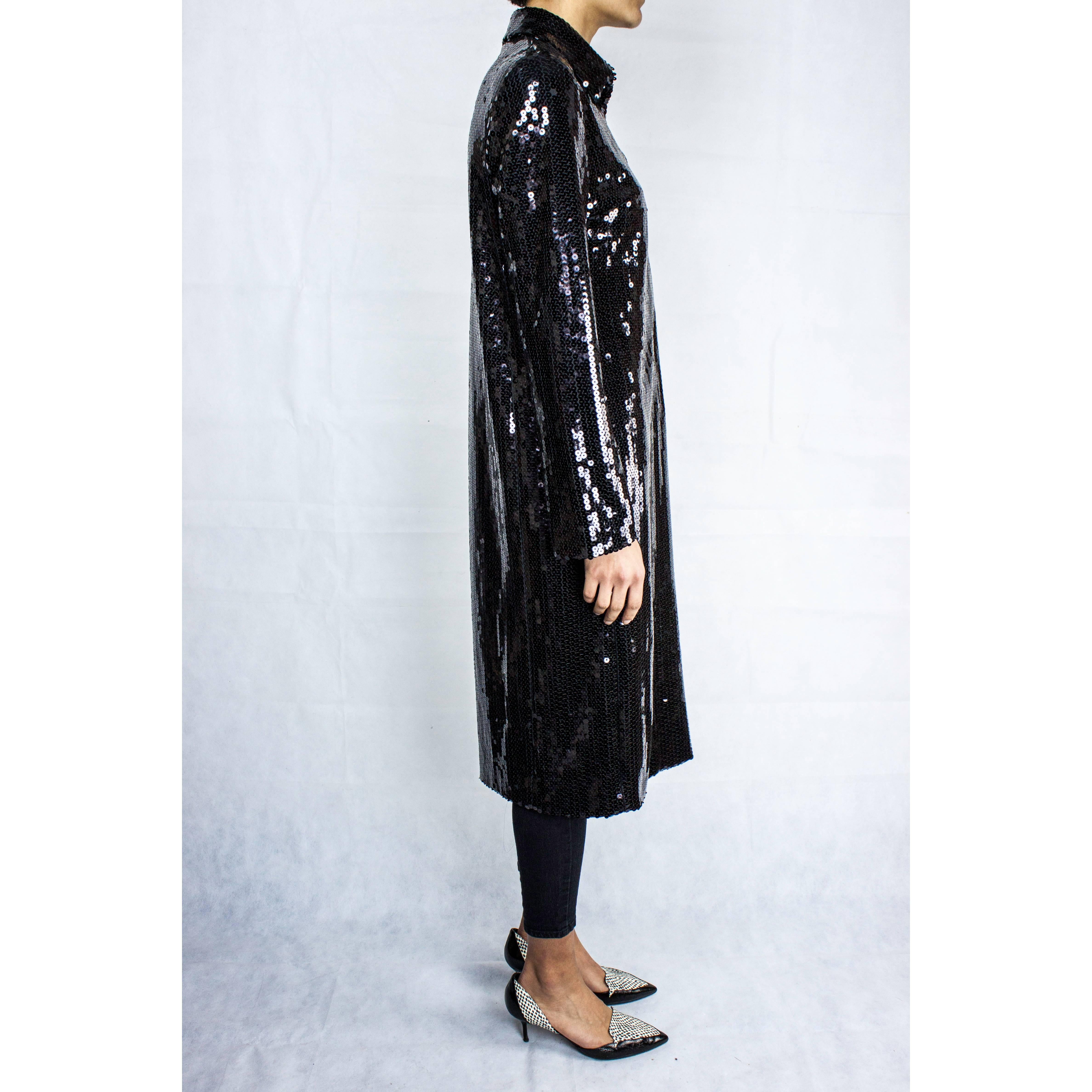 Women's Dolce & Gabbana black sequin evening coat, Fall/winter 2012-2013 For Sale