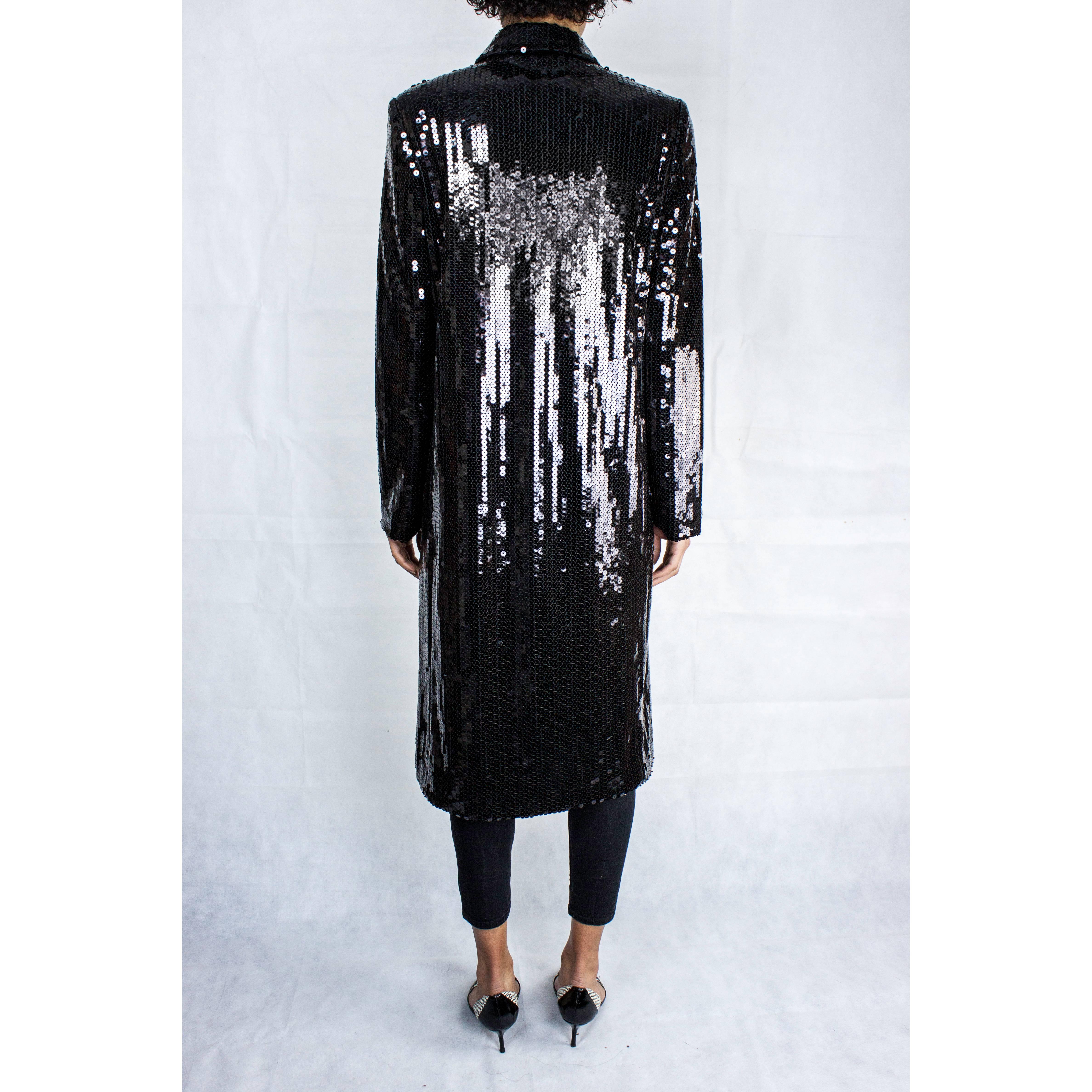 Dolce & Gabbana black sequin evening coat, Fall/winter 2012-2013 For Sale 1