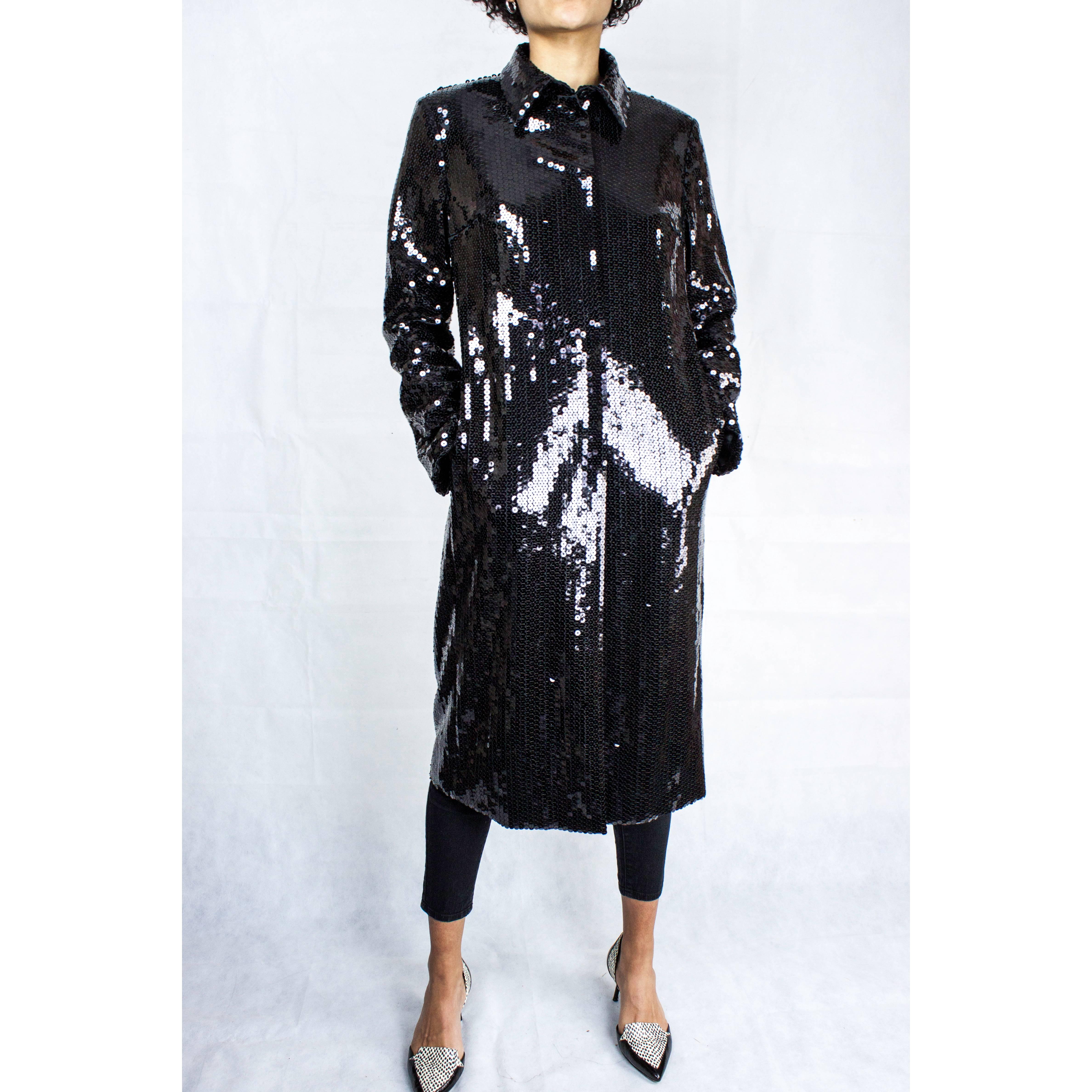 Dolce & Gabbana black sequin evening coat, Fall/winter 2012-2013 For Sale 2