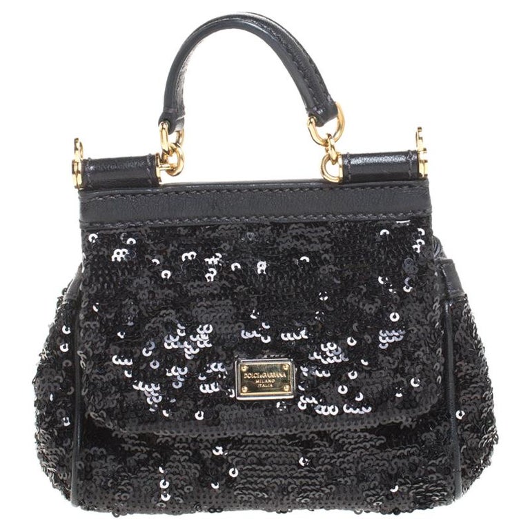 Dolce & Gabbana White Mini Sicily Top Handle Bag