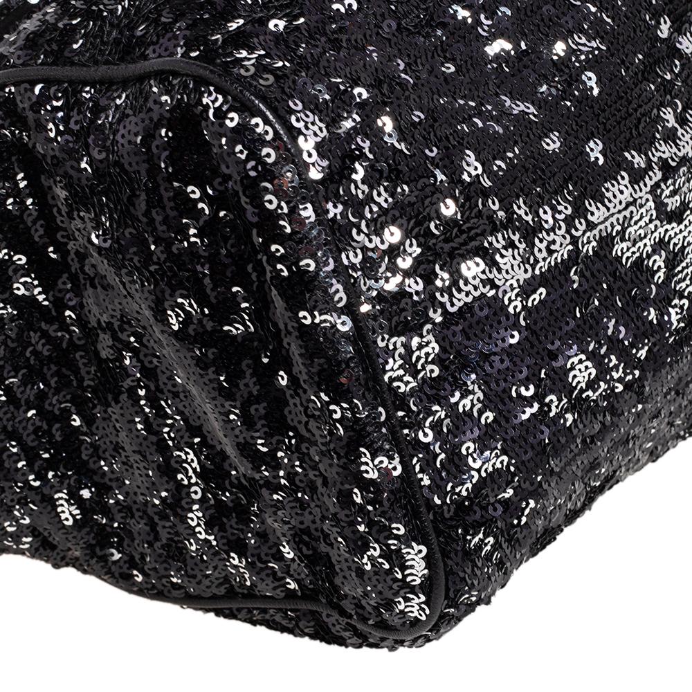 Dolce & Gabbana Black Sequin Miss Sicily Top Handle Bag 3