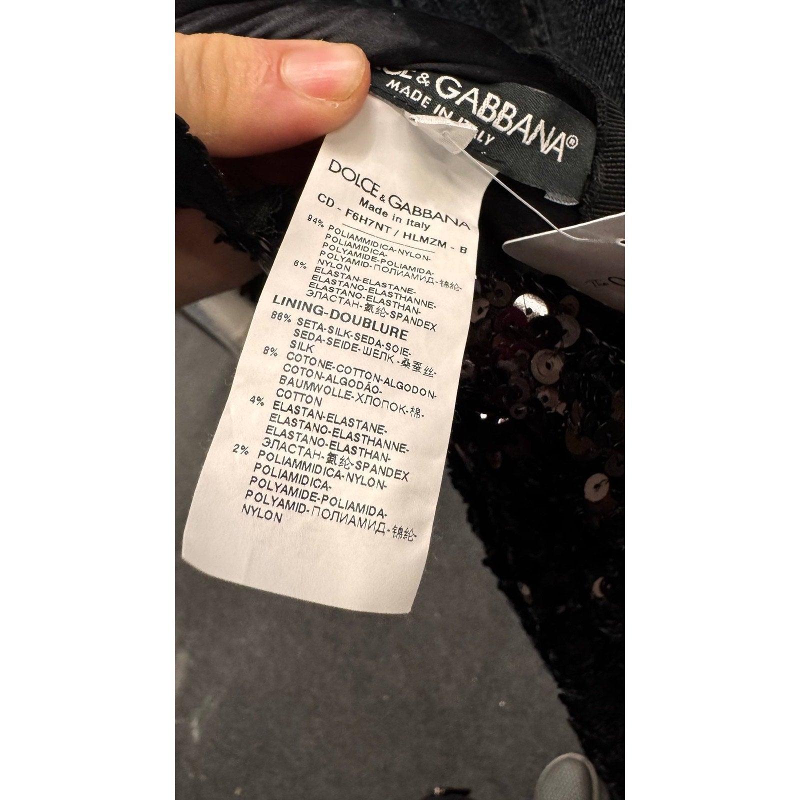 Dolce & Gabbana Schwarzes Pailletten Partykleid - Größe IT42/M im Angebot 2