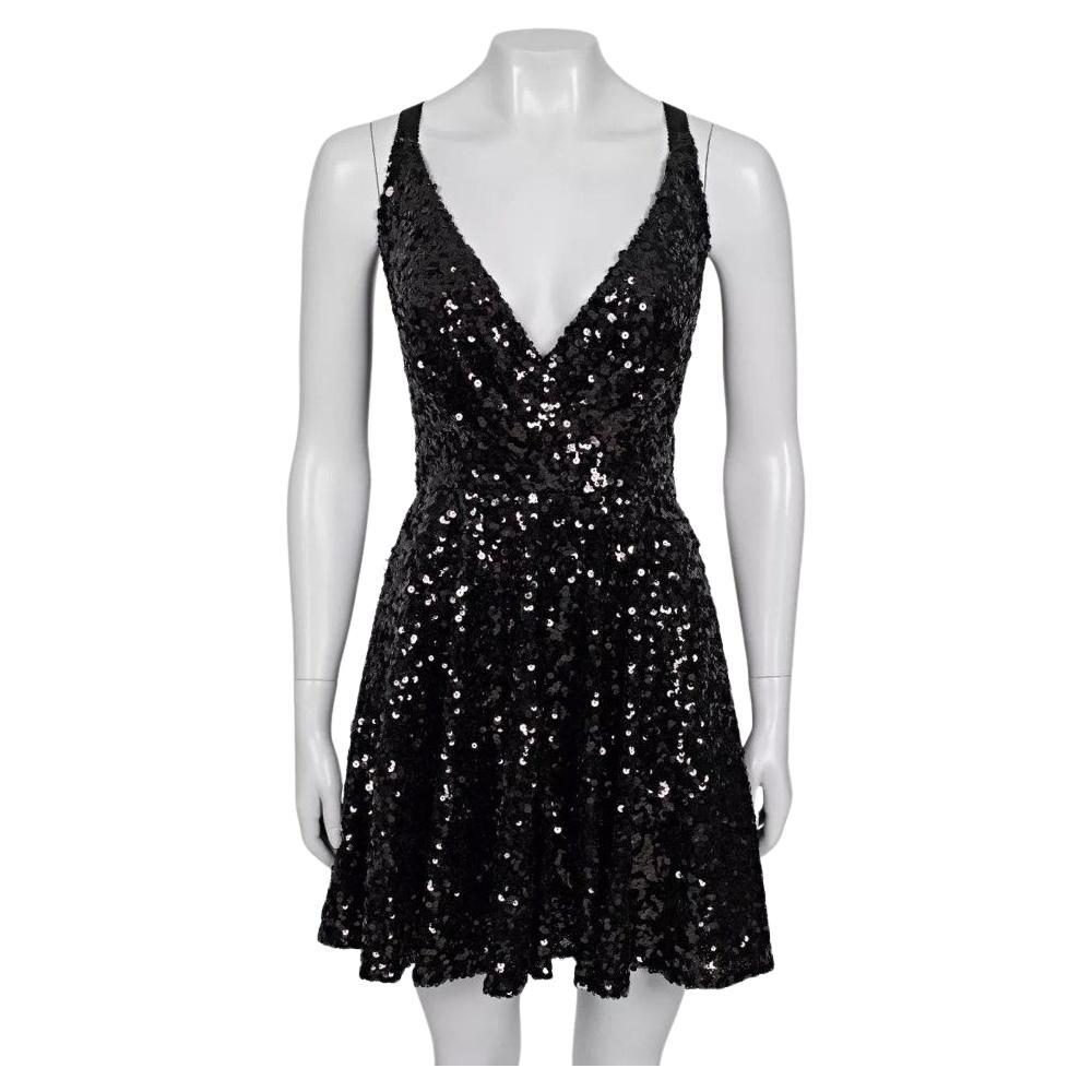 Dolce 
Gabbana Schwarzes Pailletten Partykleid - Größe IT42/M