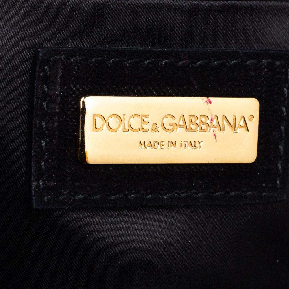 Women's Dolce & Gabbana Black Sequin Small Sicily Top Handle Bag
