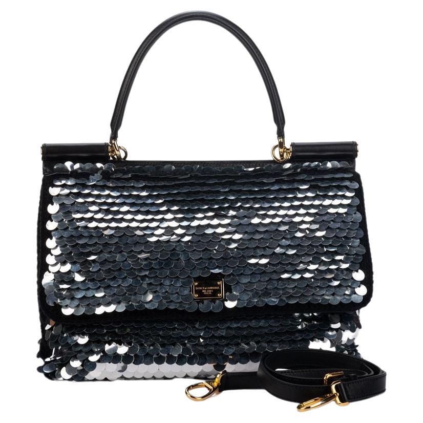 Dolce and Gabbana Black Sequins Bag For Sale at 1stDibs