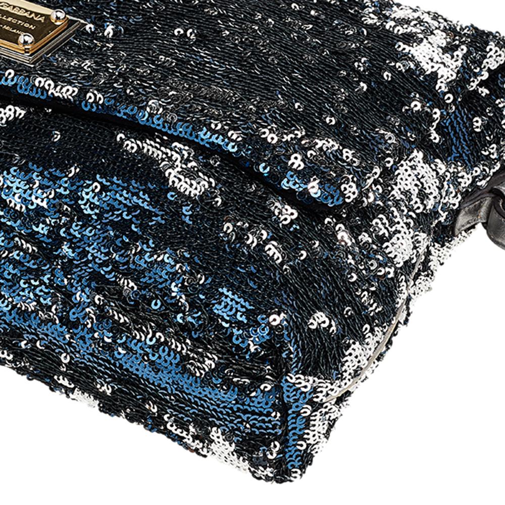 Dolce & Gabbana Black Sequins Miss Charles Shoulder Bag 1