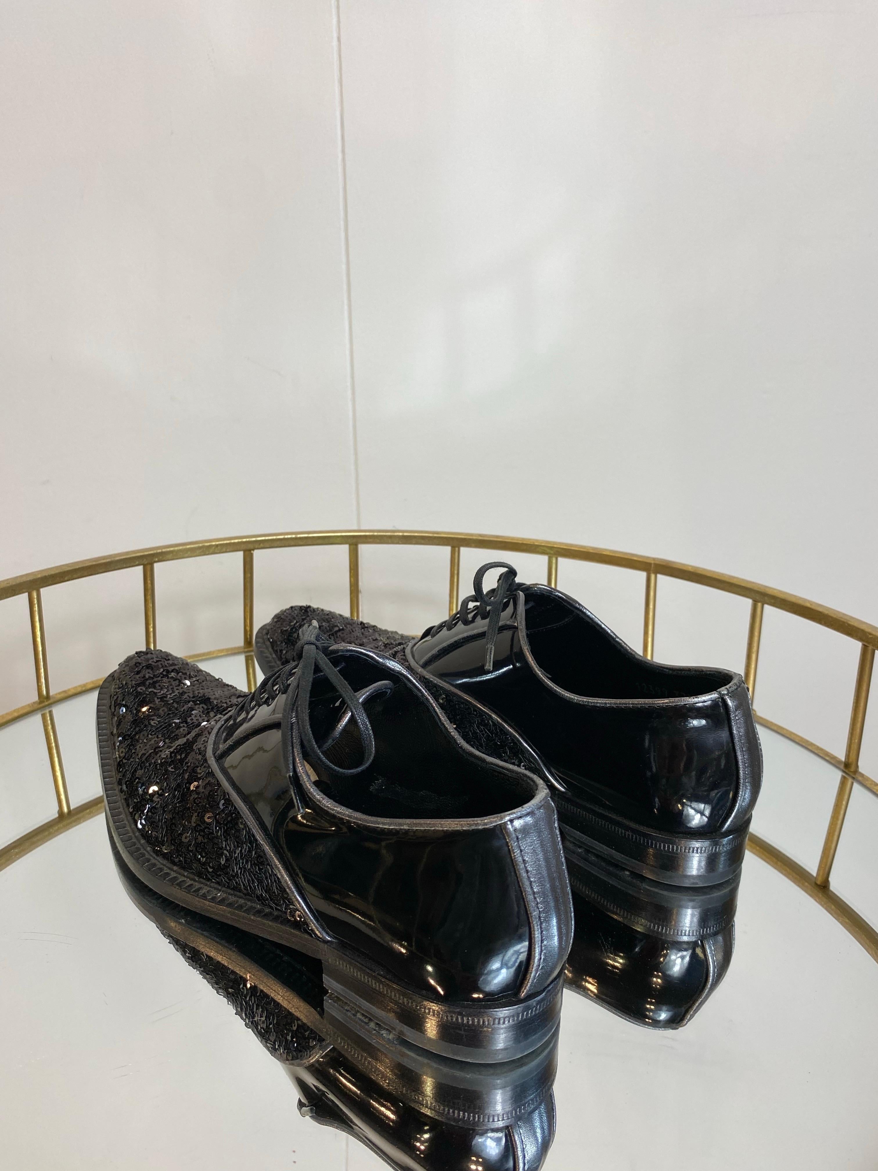 Nero Dolce & Gabbana - Oxfords con paillettes nere in vendita
