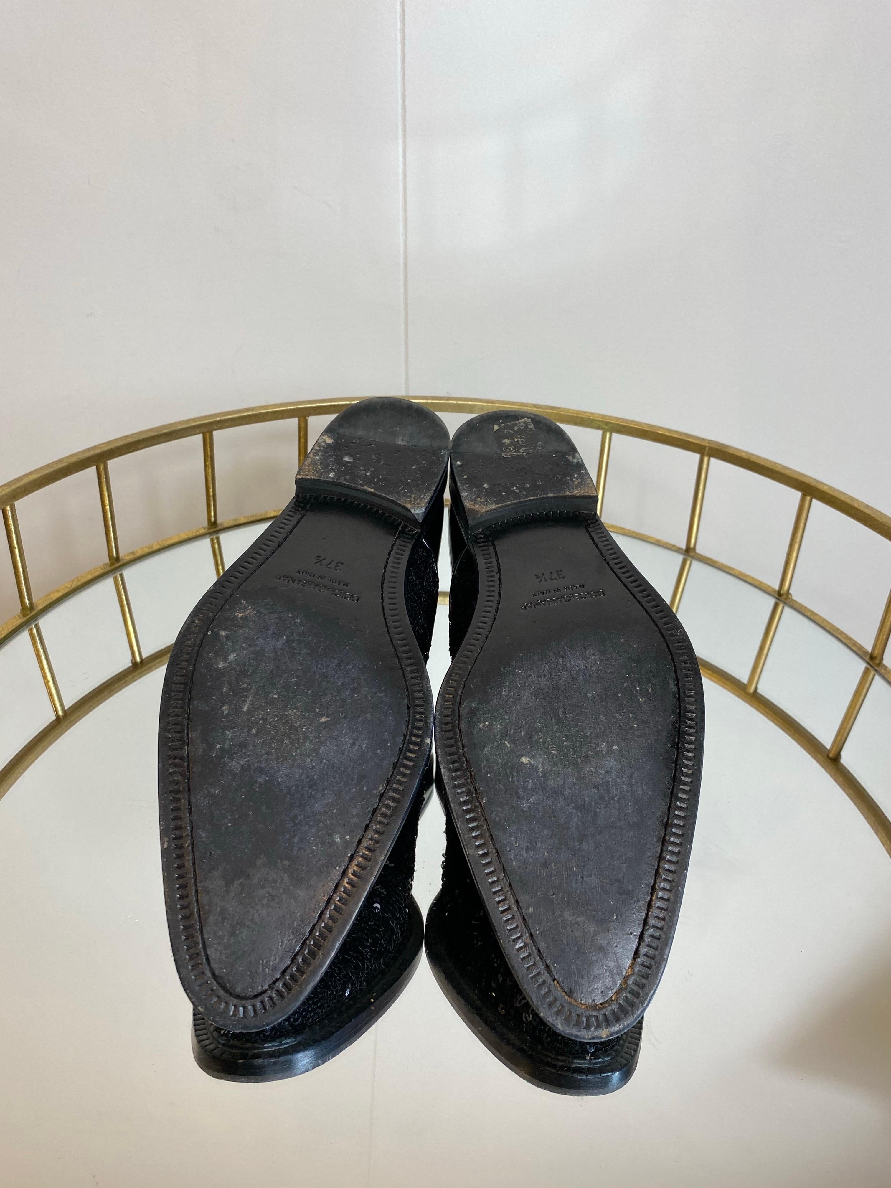 Dolce & Gabbana - Oxfords con paillettes nere in vendita 3
