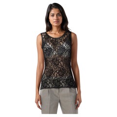 Dolce & Gabbana - Canotta in pizzo nero taglia XXS