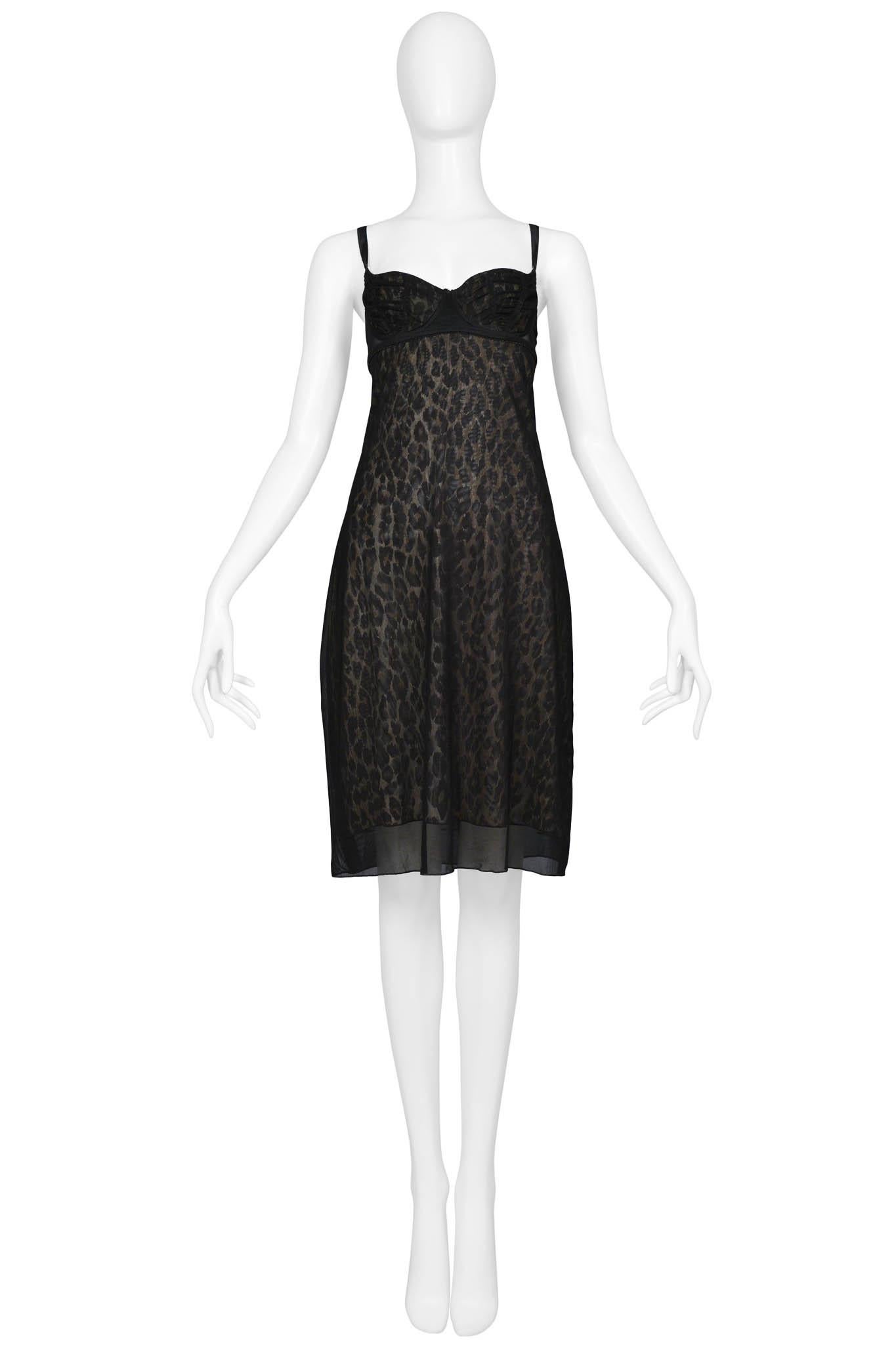 Dolce & Gabbana Black Sheer Leopard Bustier Dress 3