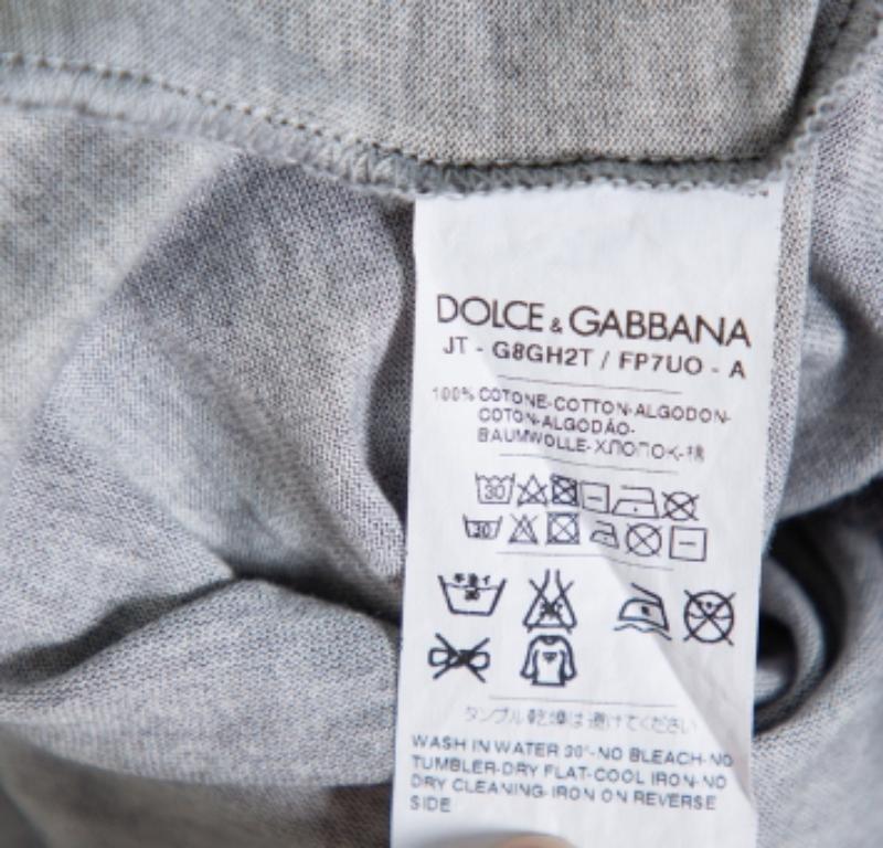 Dolce & Gabbana Black Sicilian Western Printed Cotton Crewneck T-Shirt XS For Sale 1
