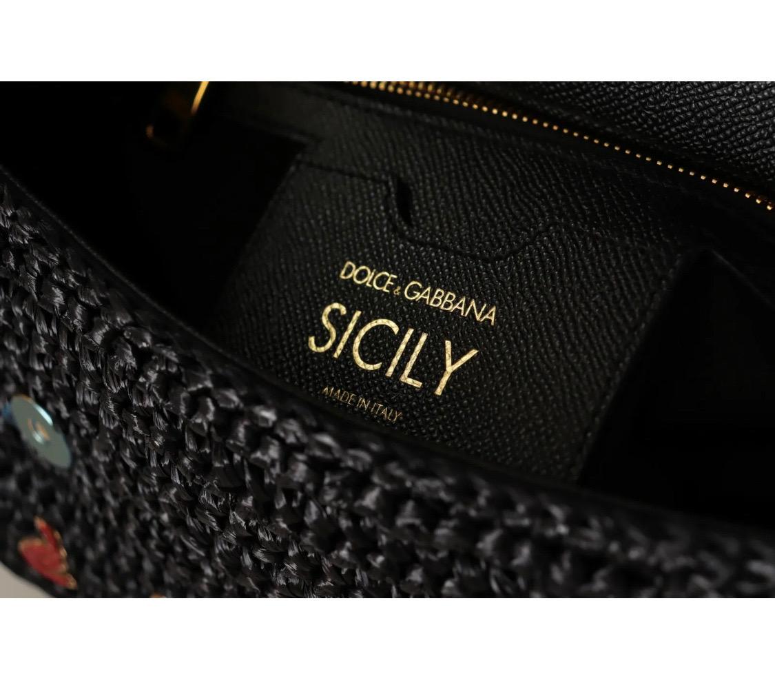 Dolce & Gabbana black Sicily l’amore e bellezza  
Top handle Purse bag  5