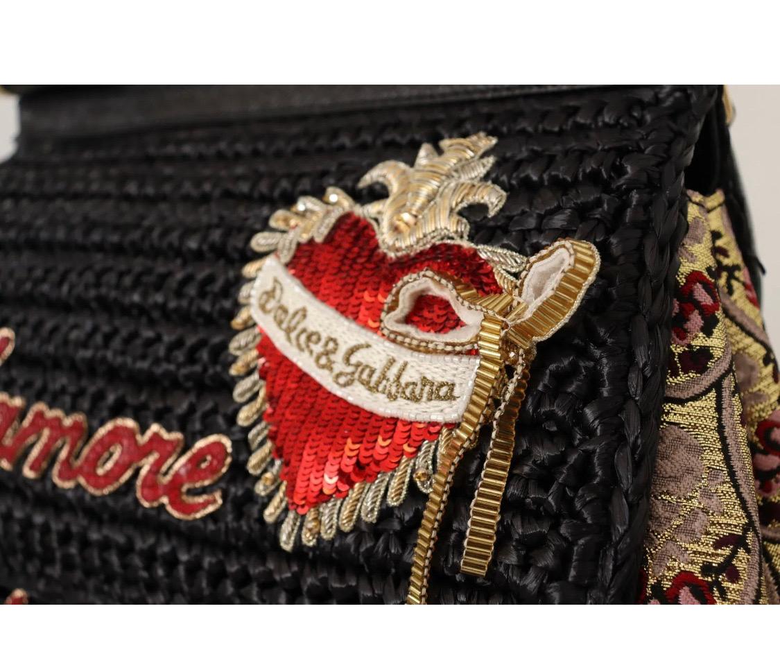 Dolce & Gabbana black Sicily l’amore e bellezza  
Top handle Purse bag  2
