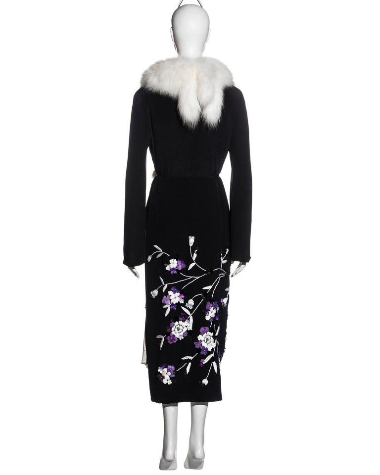 Dolce & Gabbana Black Silver Fox Fur Scarf