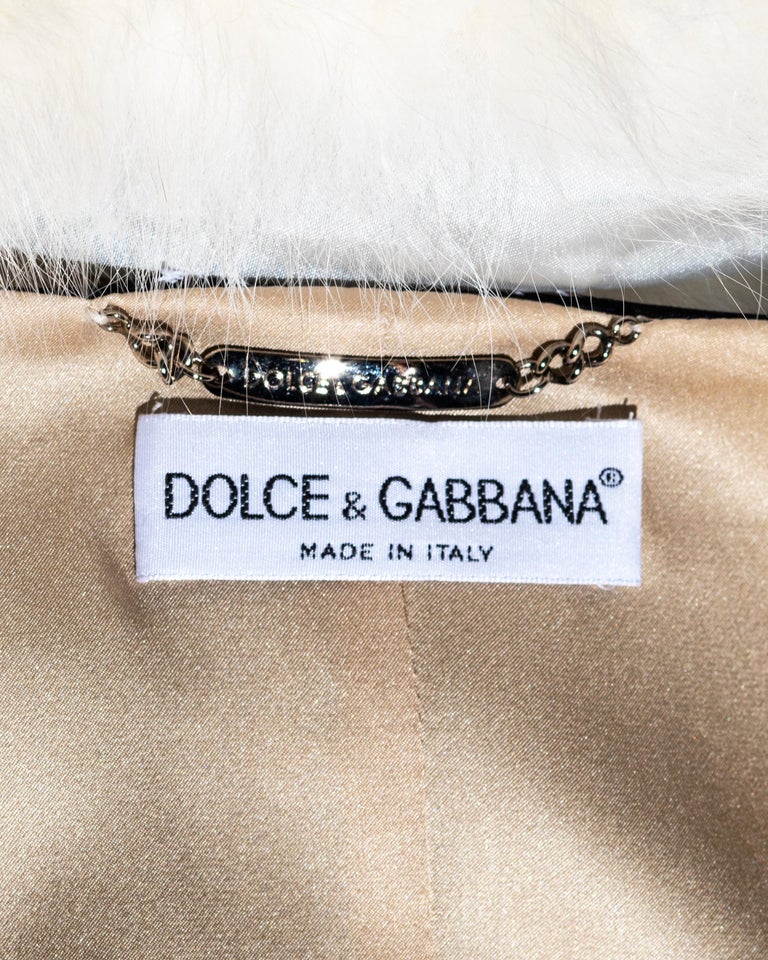 Dolce & Gabbana Black Silver Fox Fur Scarf