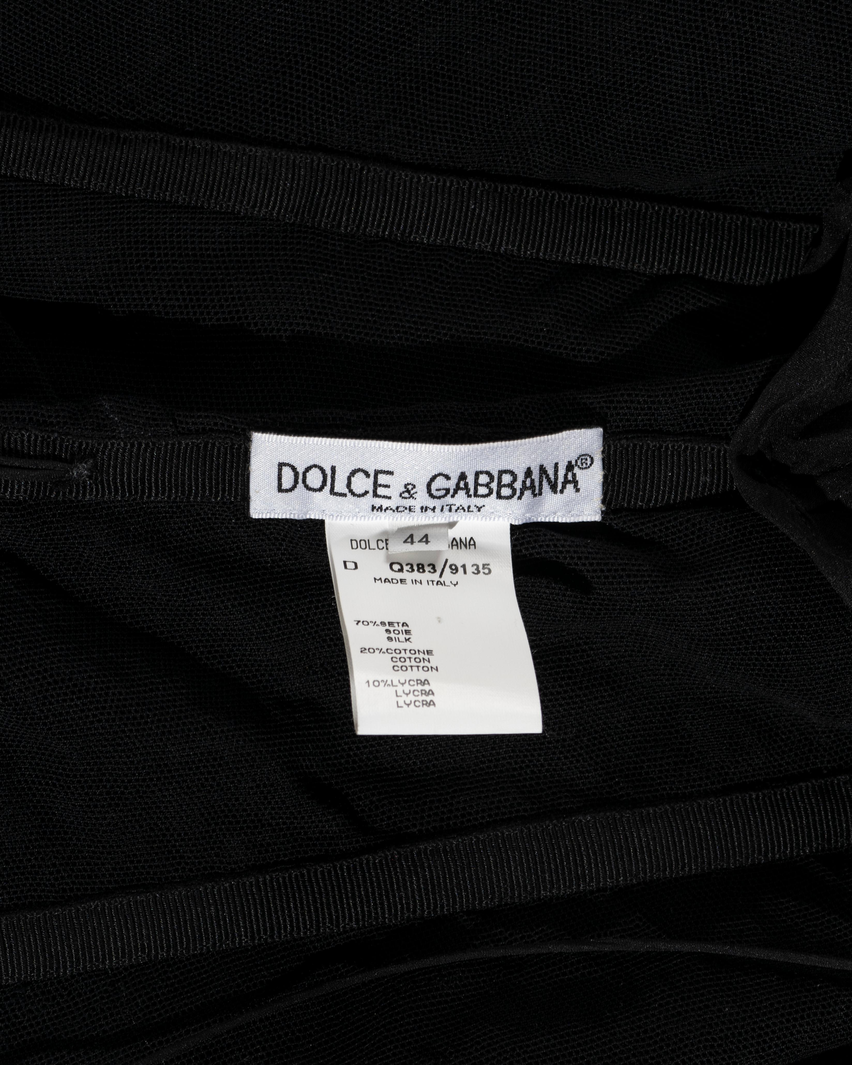 Dolce & Gabbana black silk chiffon butterfly evening dress, ss 1998  For Sale 11