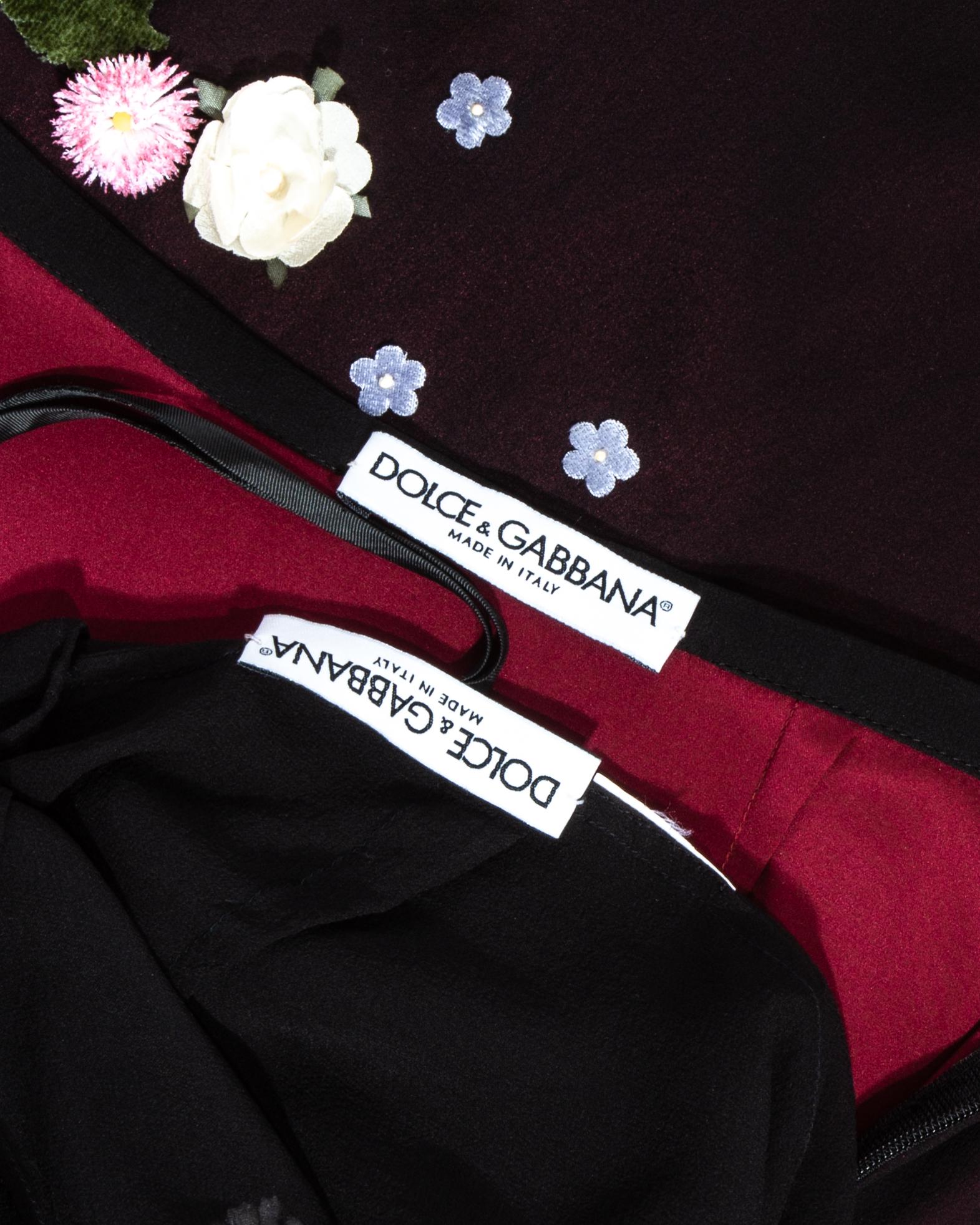 Women's Dolce & Gabbana black silk chiffon camisole and skirt, fw 1999