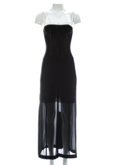 Dolce & Gabbana black silk chiffon corseted evening dress, A/W 1997