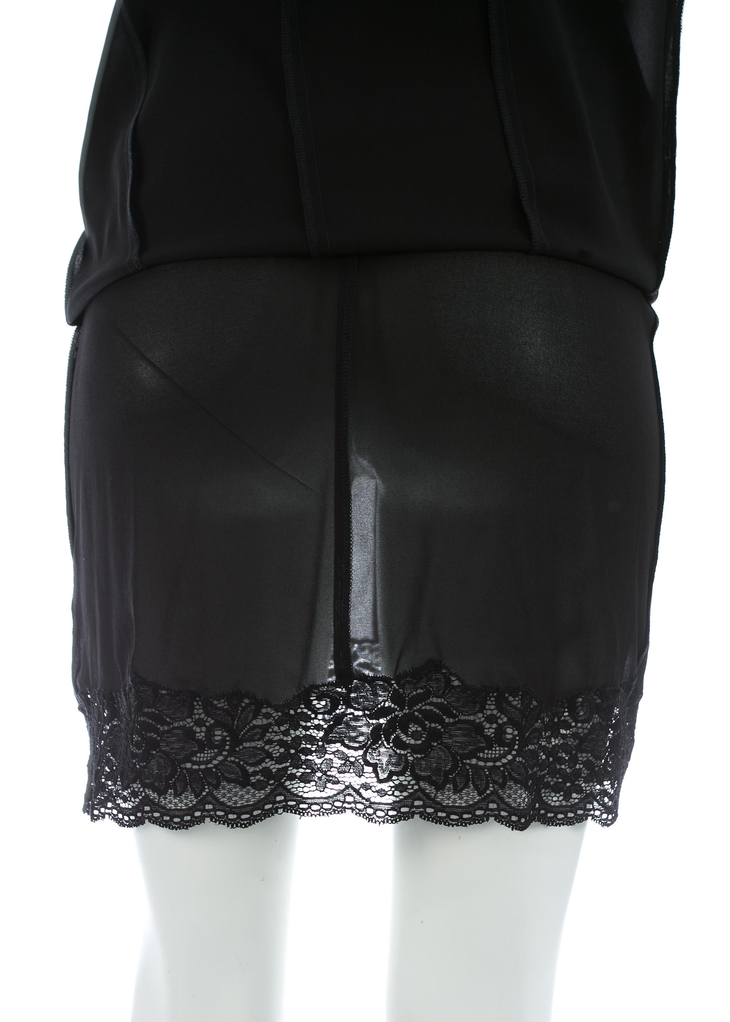 Dolce & Gabbana black silk chiffon corseted evening dress, A/W 1997 1