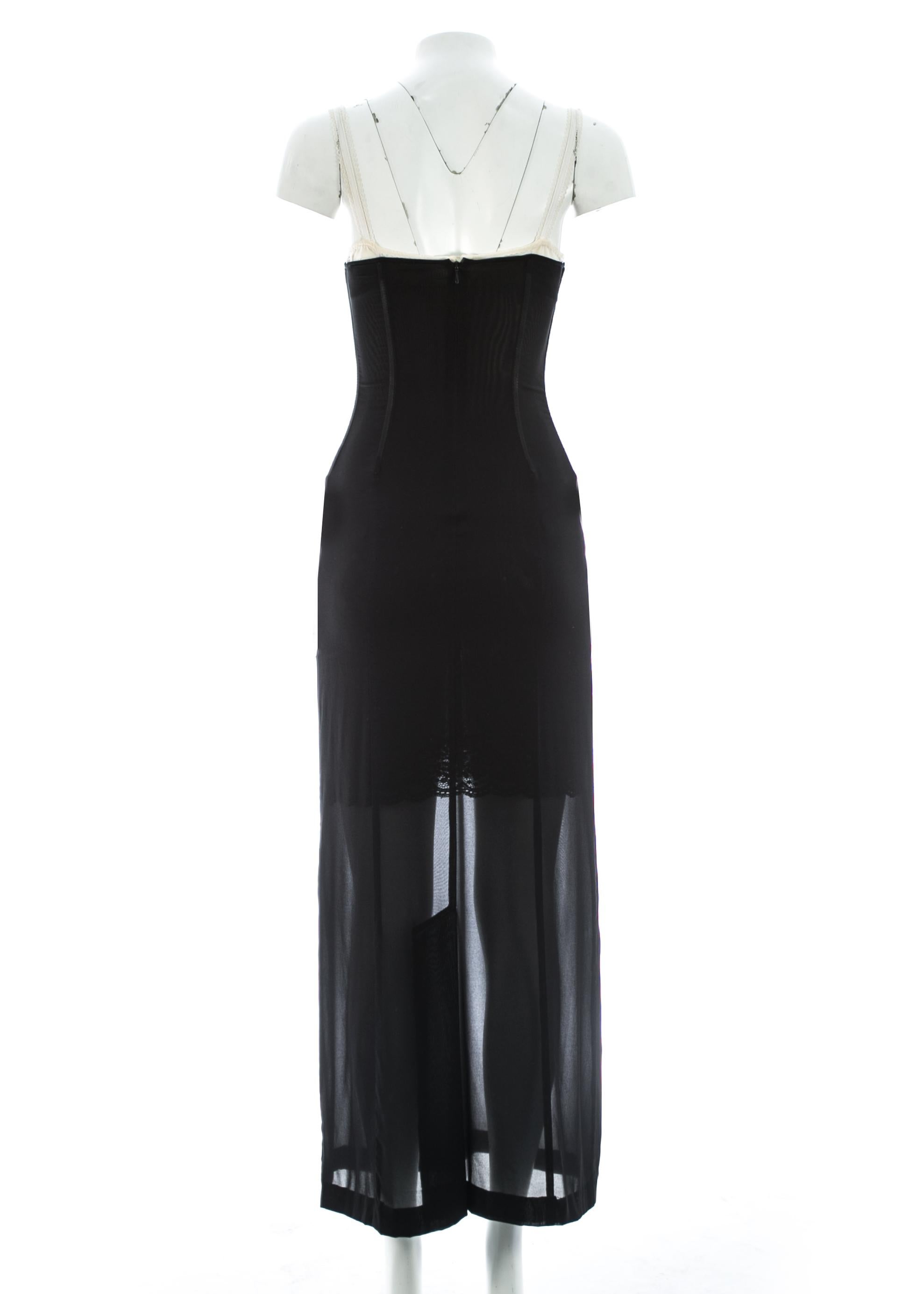 Dolce & Gabbana black silk chiffon corseted evening dress, A/W 1997 2