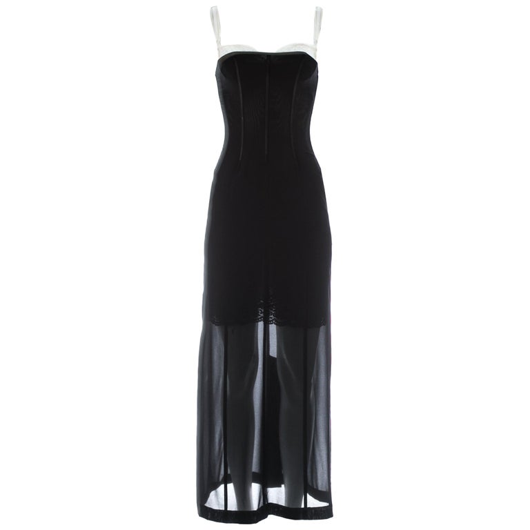 Dolce and Gabbana black silk chiffon corseted evening dress, A/W 1997 ...