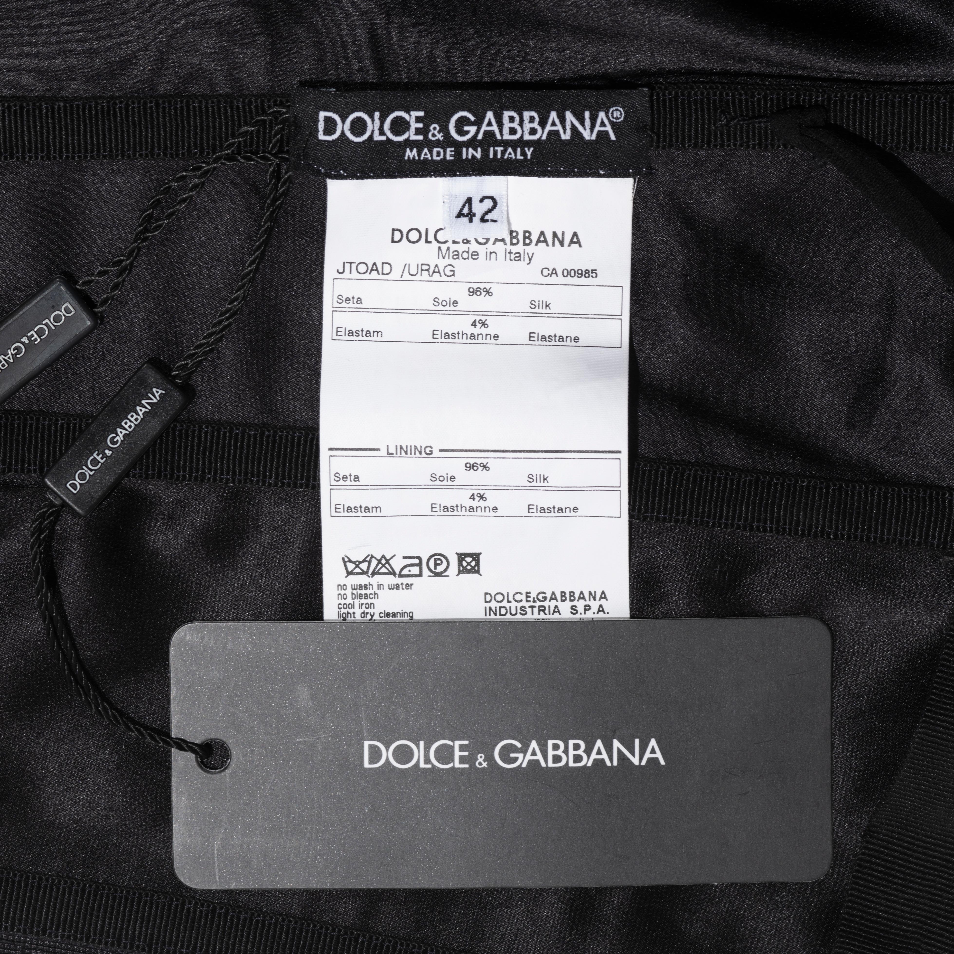 Dolce & Gabbana Schwarzes Seidenkorsett mit Kristallriemen aus Seide, H/W 2004 im Angebot 6