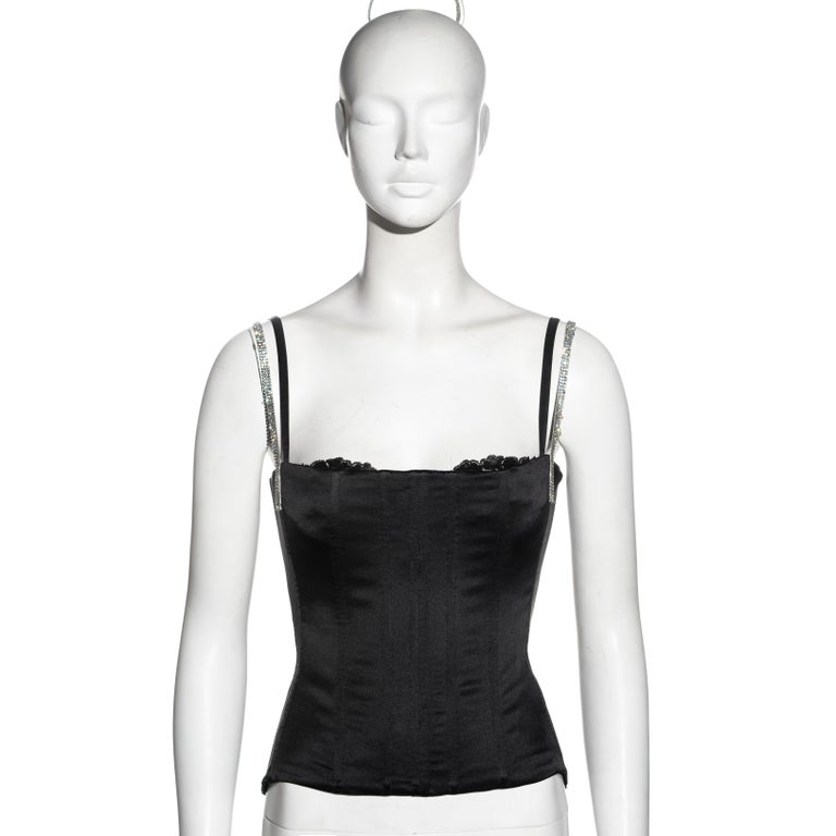 Mesh and silk bra top in black - Dolce Gabbana