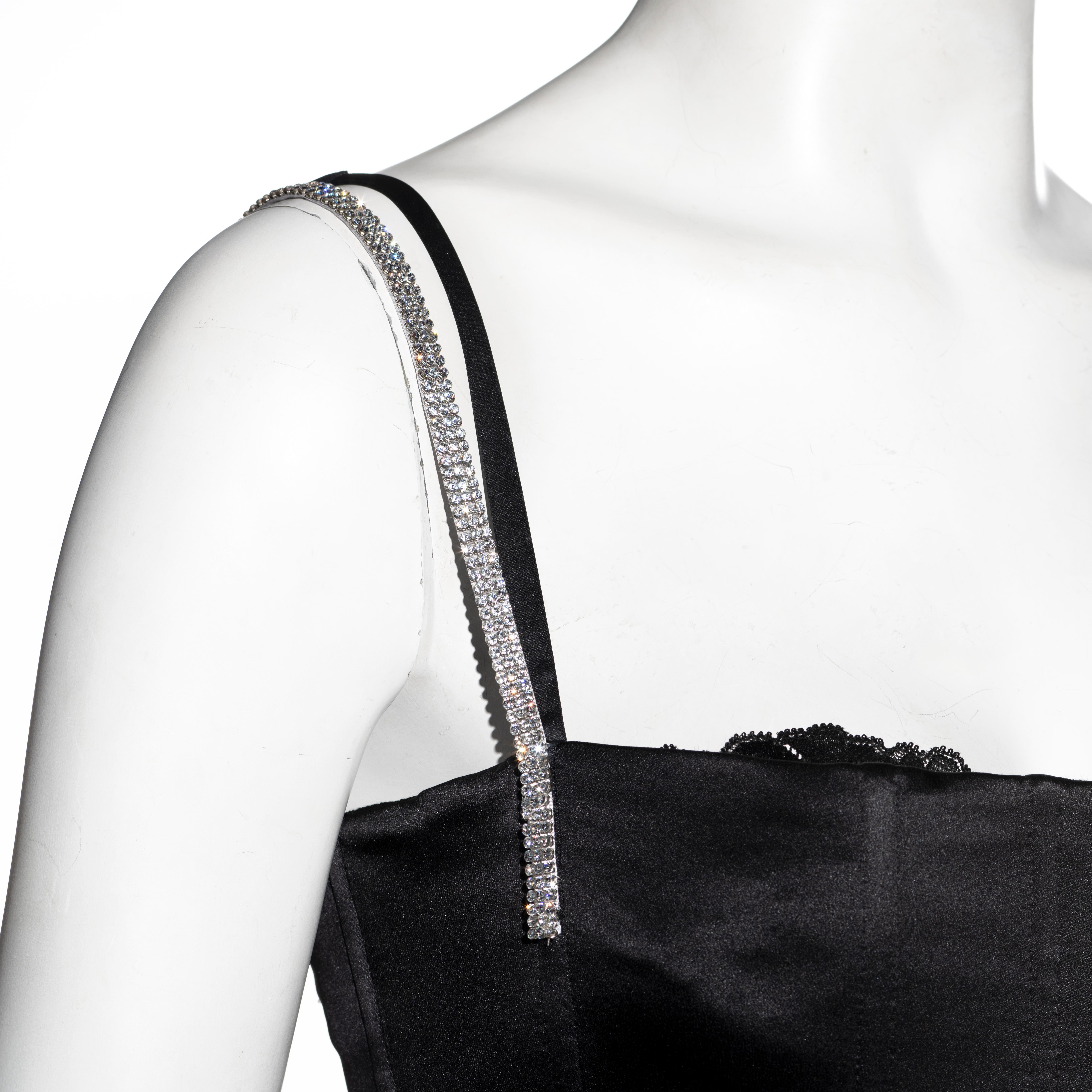Noir Corset Dolce & Gabbana avec bretelles en cristal, A/H 2004 en vente