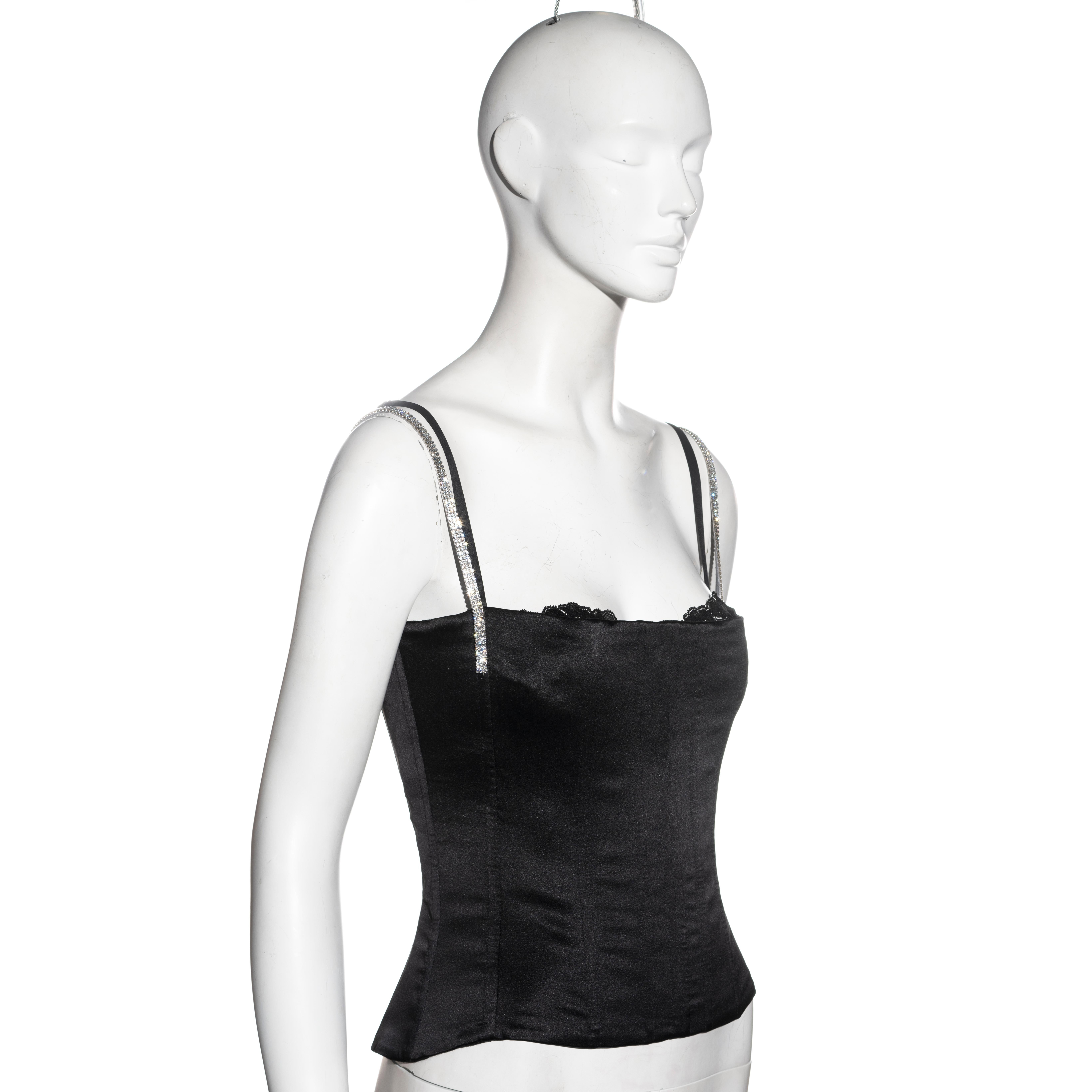 black silk corset top