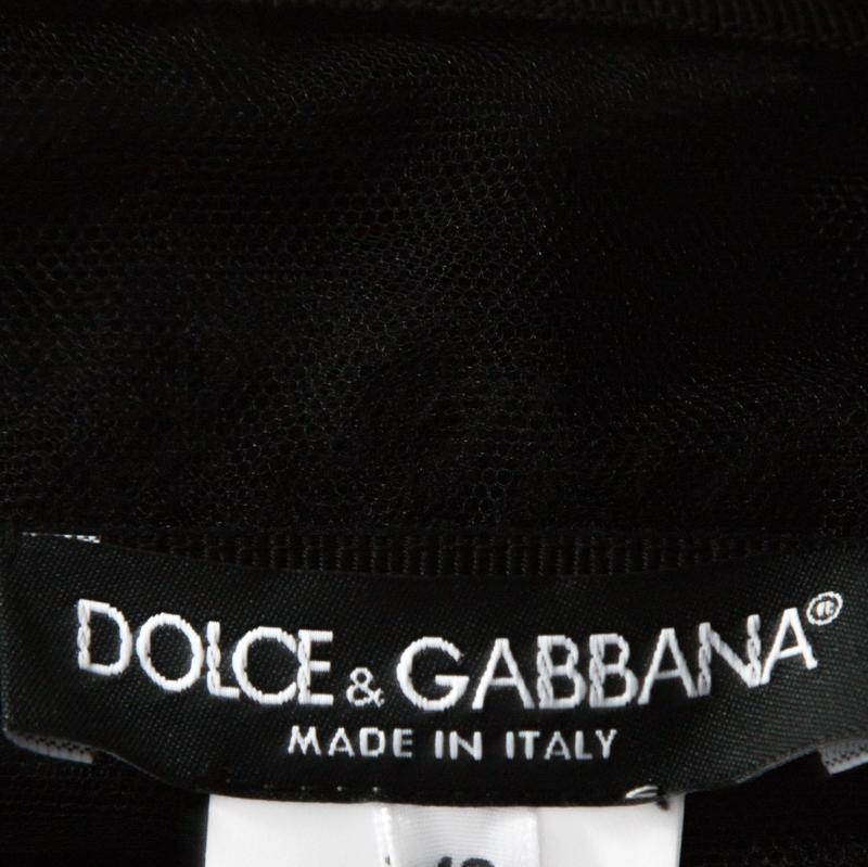 Dolce & Gabbana Black Silk Crepe Embellished Gown M 1