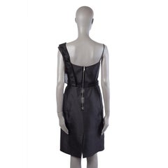 DOLCE & GABBANA black silk DRAPED Cocktail Dress 40