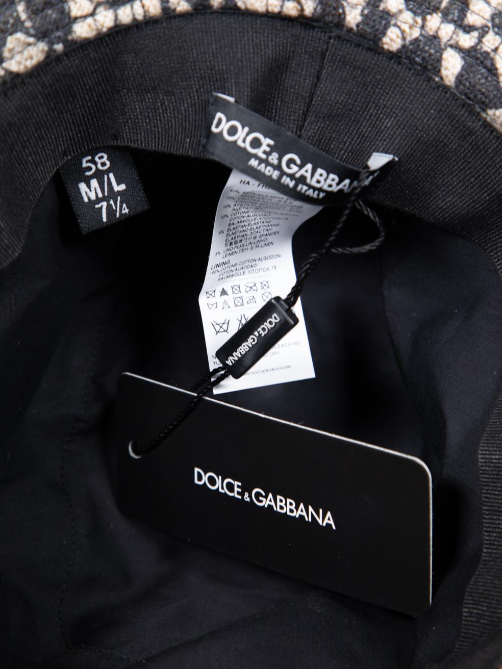 Women's Dolce & Gabbana Black Silk Floral Print Bucket Hat