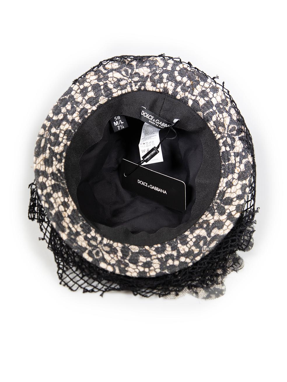 Dolce & Gabbana Black Silk Floral Print Bucket Hat 2