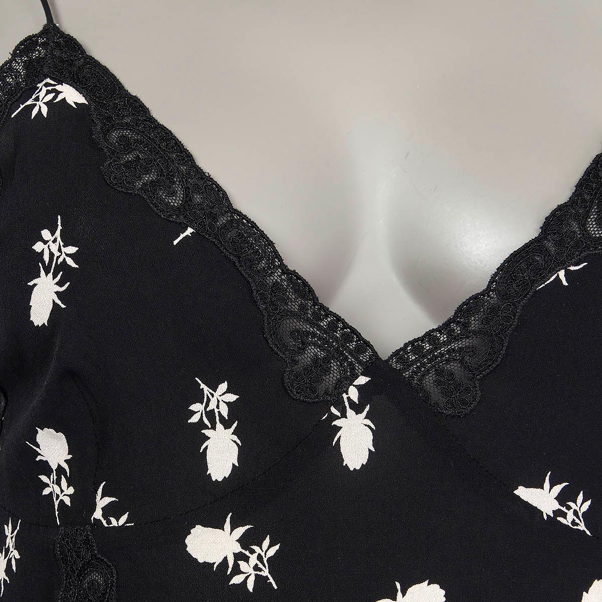 Women's DOLCE & GABBANA black silk FLORAL SLEEVELESS Tank Top Shirt S For Sale