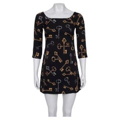 Dolce & Gabbana Black Silk Key Print Dress - IT36/XXS