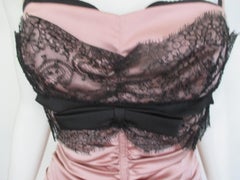 Dolce & Gabbana Black Silk Lace Corset Bustier Pink Top