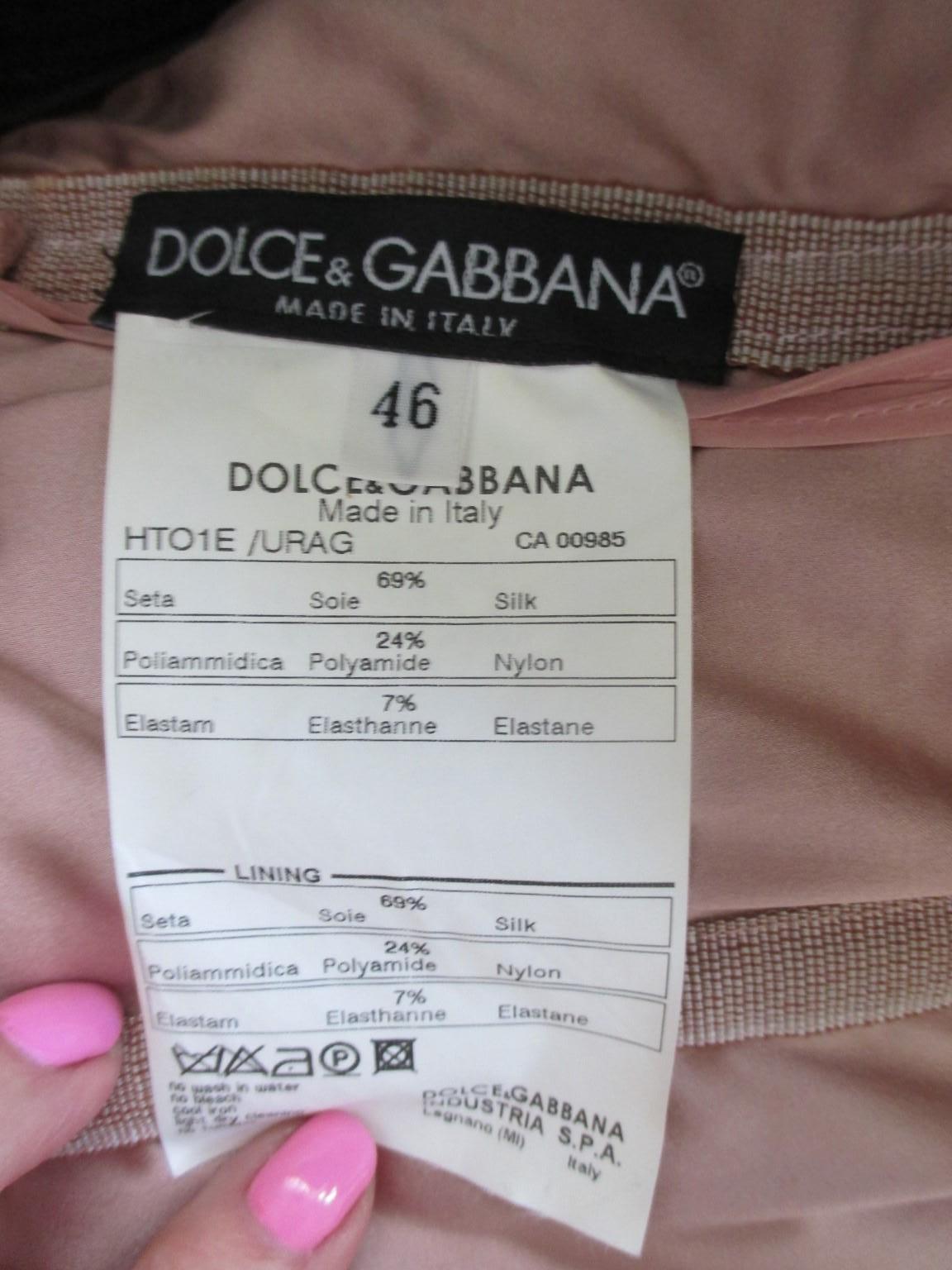 Gray Dolce & Gabbana Black Silk Lace Corset Bustier Pink Top For Sale