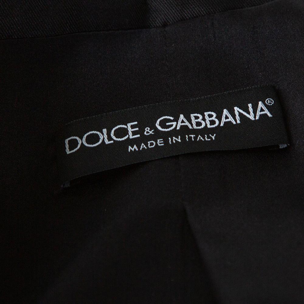 Dolce & Gabbana Black Silk Lined Sequined Jacket M 2
