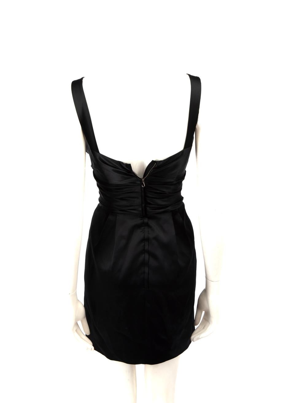 Dolce & Gabbana Black Silk Mini Dress Size XS In Good Condition For Sale In London, GB