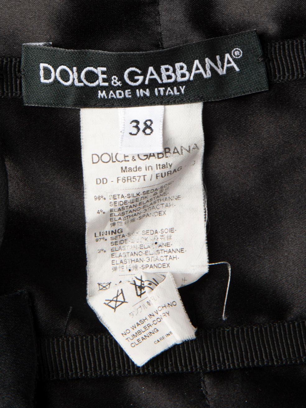Dolce & Gabbana Black Silk Mini Dress Size XS For Sale 5