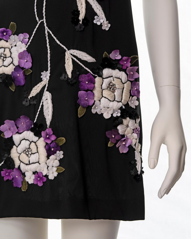 Dolce & Gabbana Fall 2001 Floral Silk Mini Dress