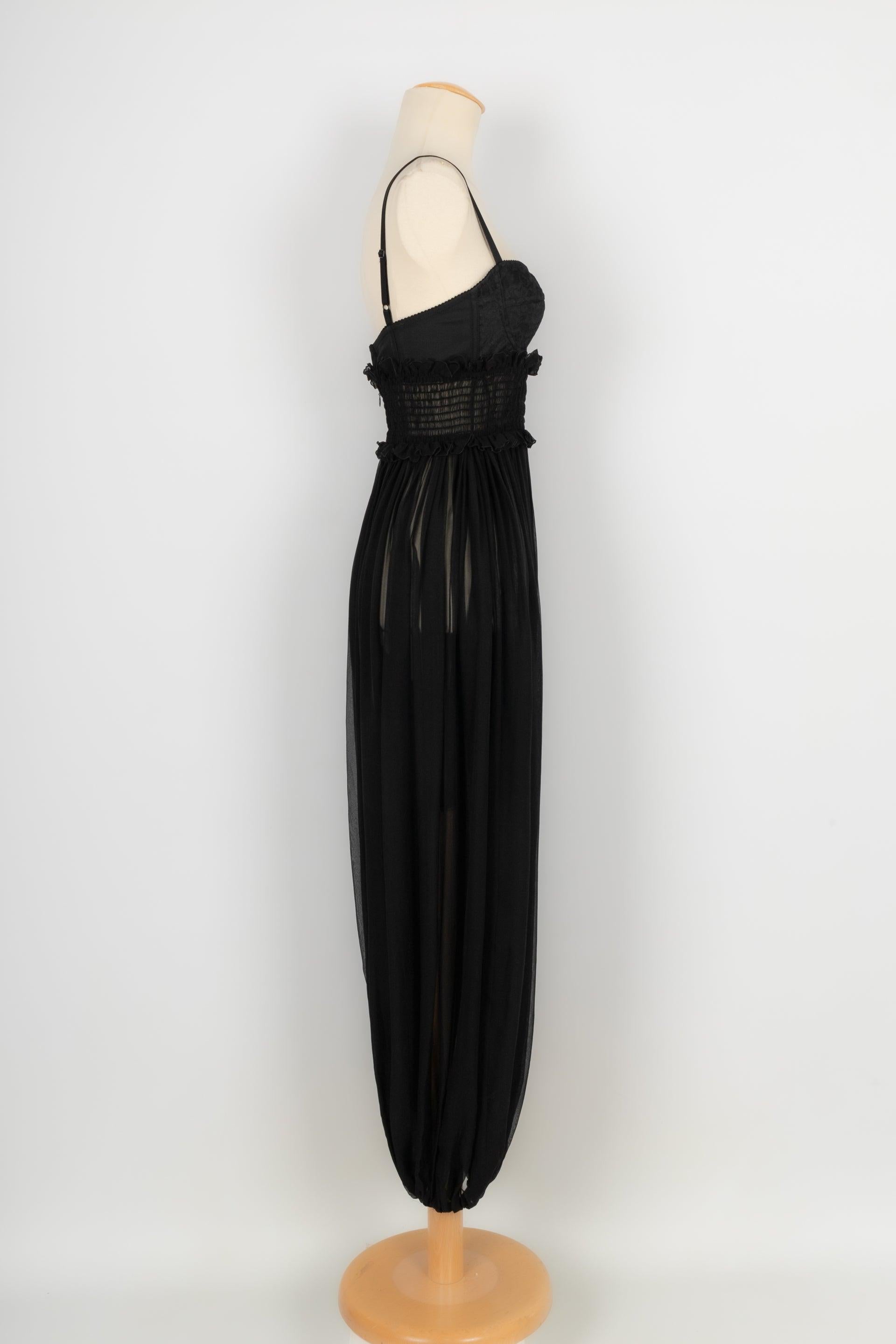Women's Dolce & Gabbana Black Silk Muslin Dress-Style Jumpsuit