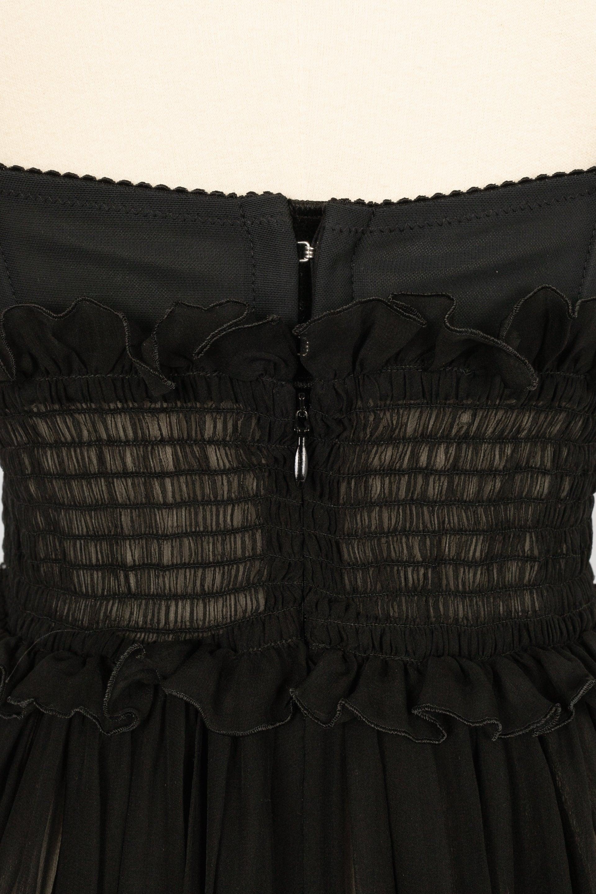 Dolce & Gabbana Black Silk Muslin Dress-Style Jumpsuit For Sale 2